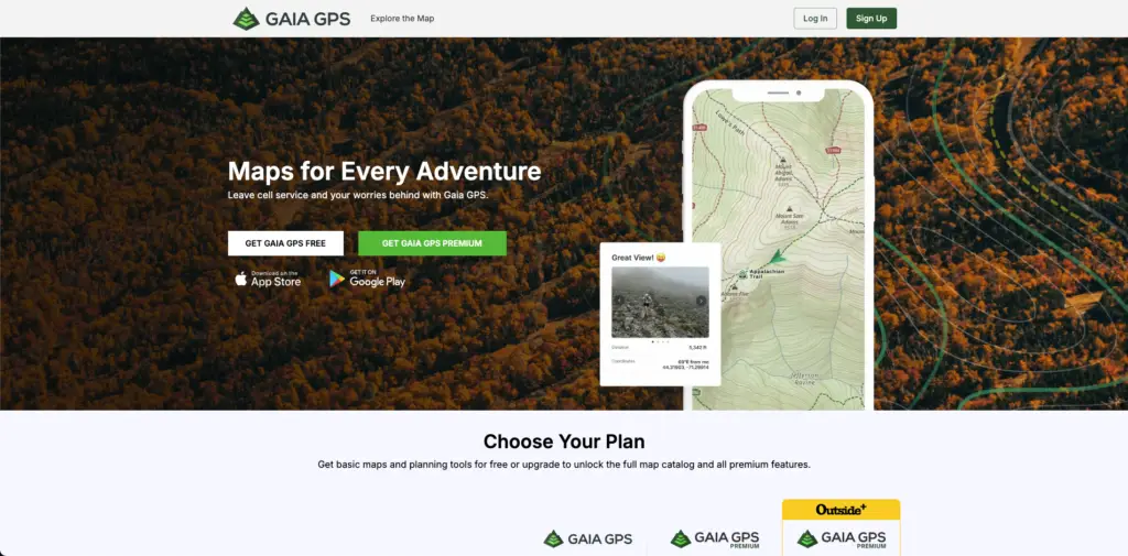 Gaia GPS Website